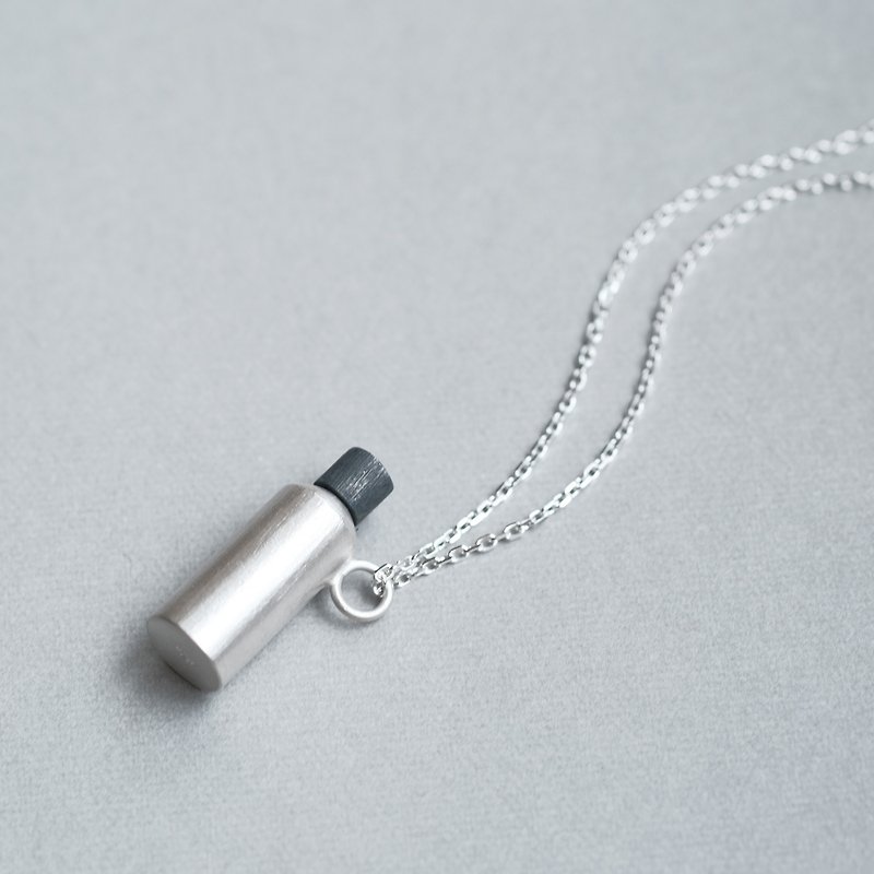 Miniature tumbler necklace Silver 925 - Necklaces - Other Metals Silver