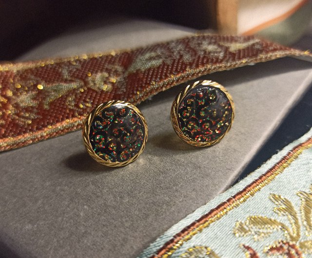 Antique clearance button earrings