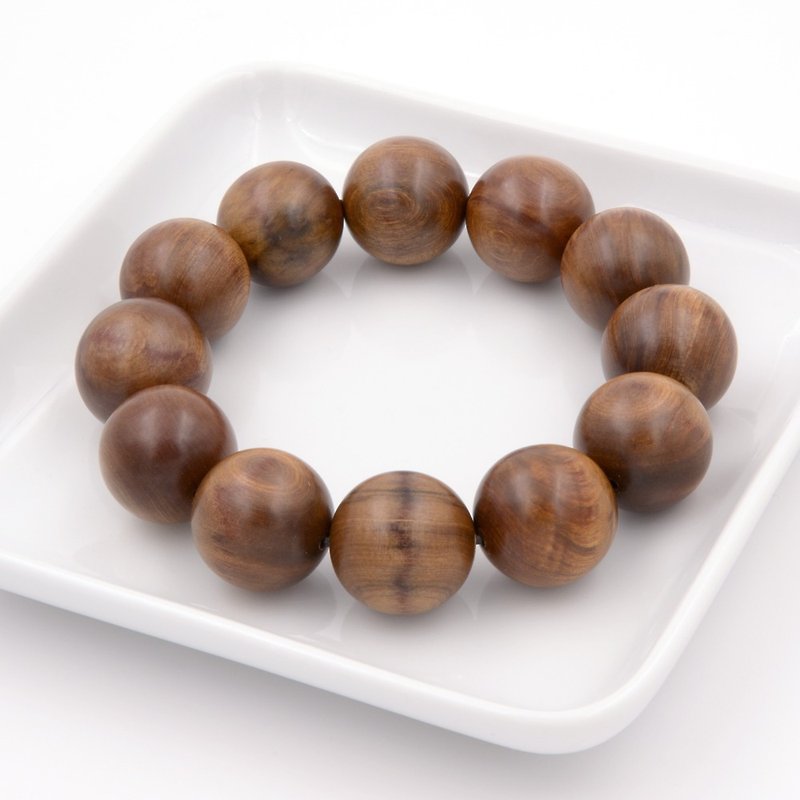 Limited collection of heavy oil glittering flowers submerged in water Xiao Nan hand beads 12 pieces 20mm - Bracelets - Wood Brown