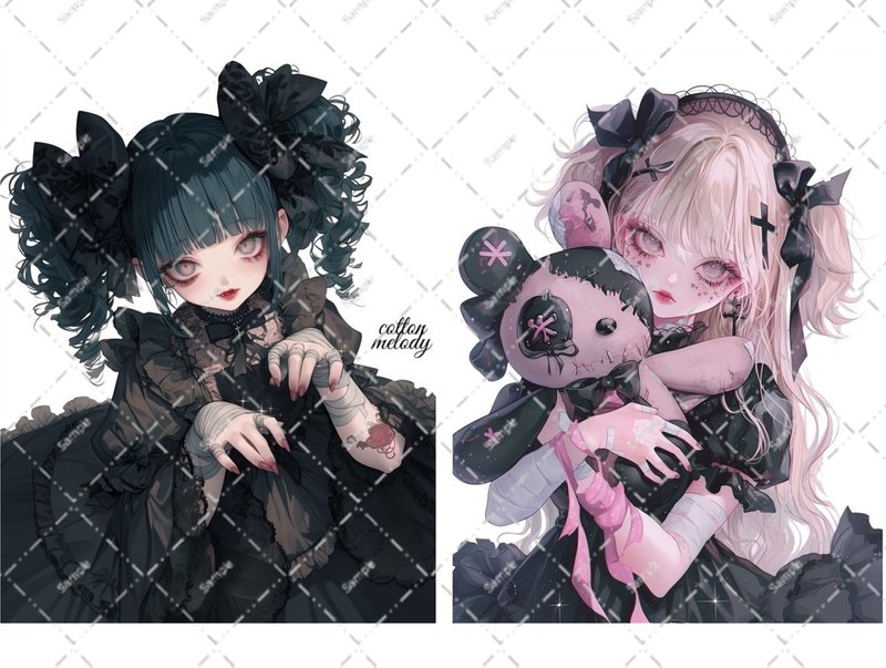 original sticker no.6552 人物ステッカー オリジナルステッカー 人物ステッカー 女の子ステッカー オリジナル人物ステッカー - 貼紙 - 紙 