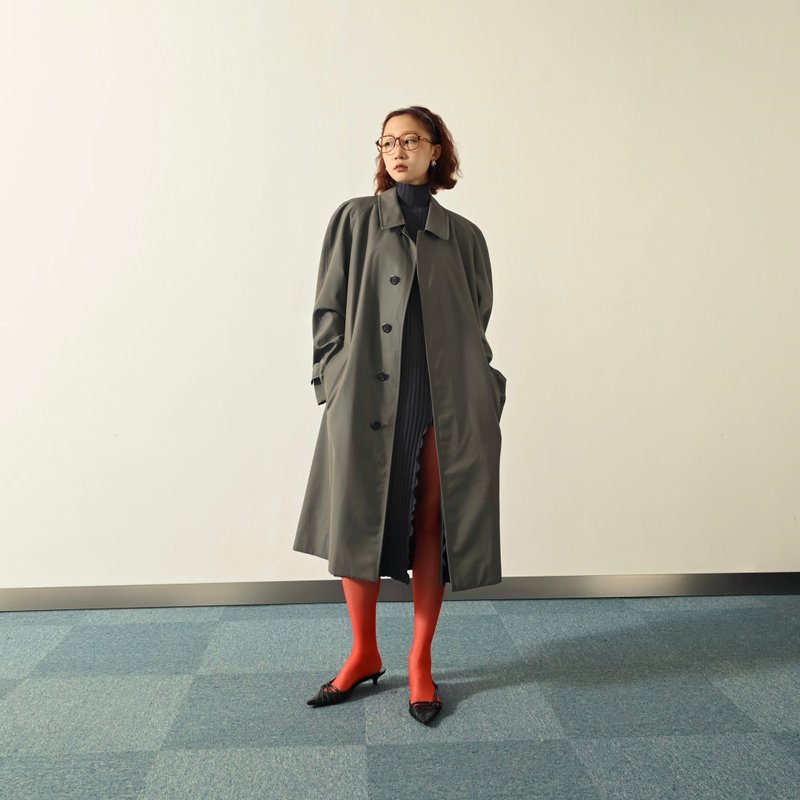 【NaSuBi Vintage】寬大輪廓經典版型日本製古著風衣 - 女大衣/外套 - 羊毛 