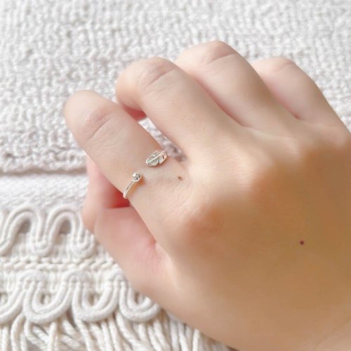 喜羊羊happy sheep jewelry 羽毛設計925純銀戒指 可調式戒指