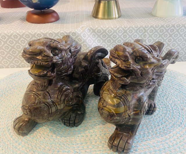中国台灣宝石釉 貔貅獅子 招財魔除け 緣起物 箱付 希少品 中国台灣宝石釉 貔貅獅子 招財魔除け 緣起物 箱付 希少品 工芸