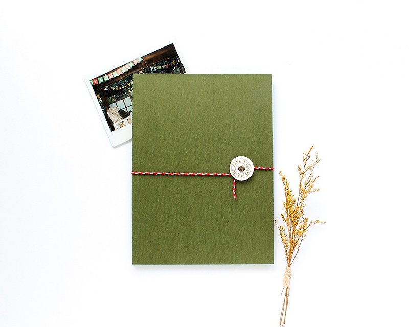 Handmade / pull the page tied with the rope - green - อัลบั้มรูป - กระดาษ สีน้ำเงิน