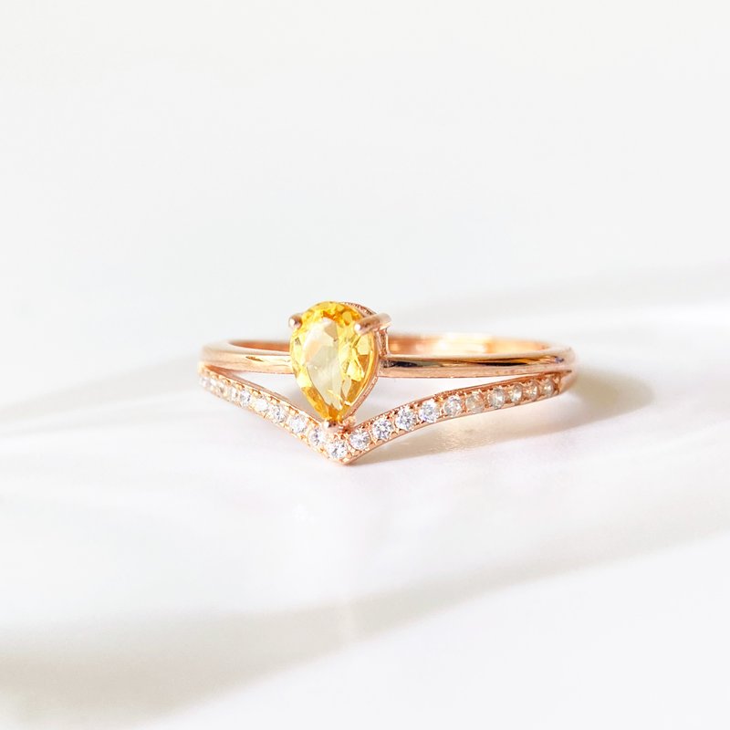 15% off for 2 pieces | Brazilian citrine sterling silver ring (full body VS level) - แหวนทั่วไป - เงินแท้ 