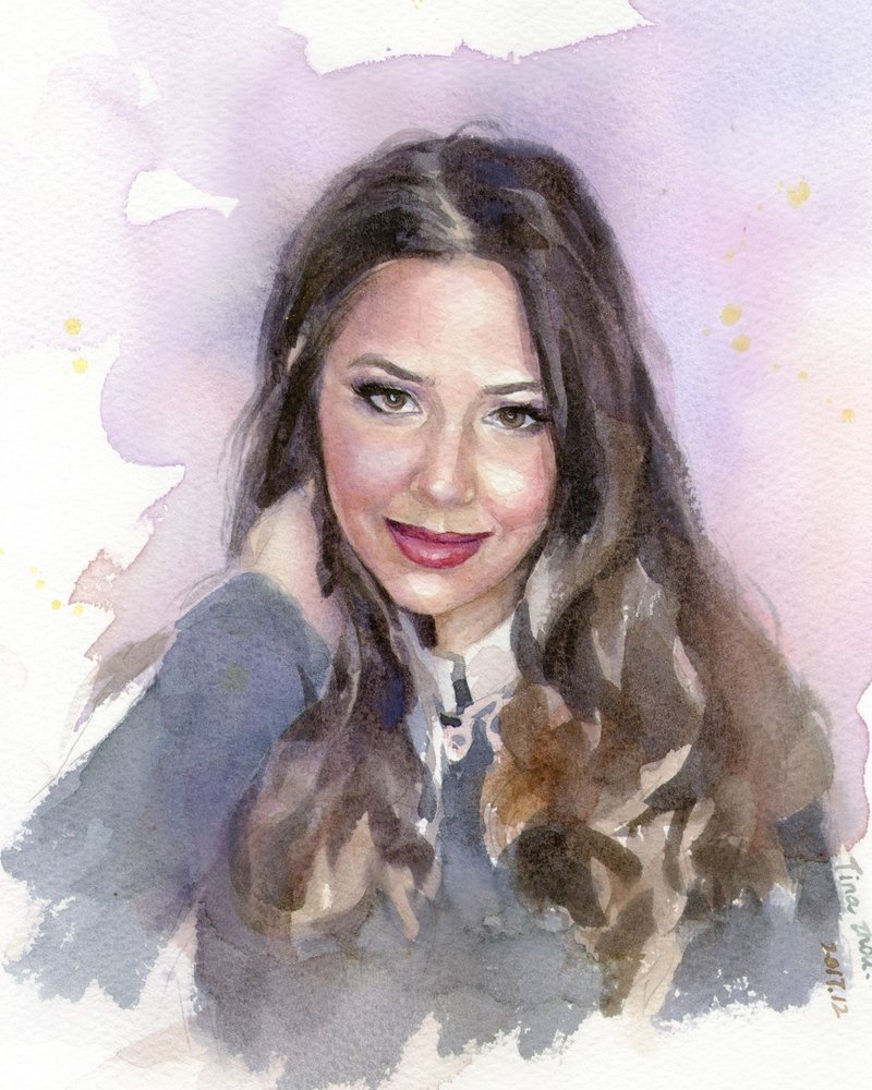 Like face painting custom portrait portrait custom watercolor portrait painting portrait custom painting portrait gift hand-painted - ภาพวาดบุคคล - กระดาษ 