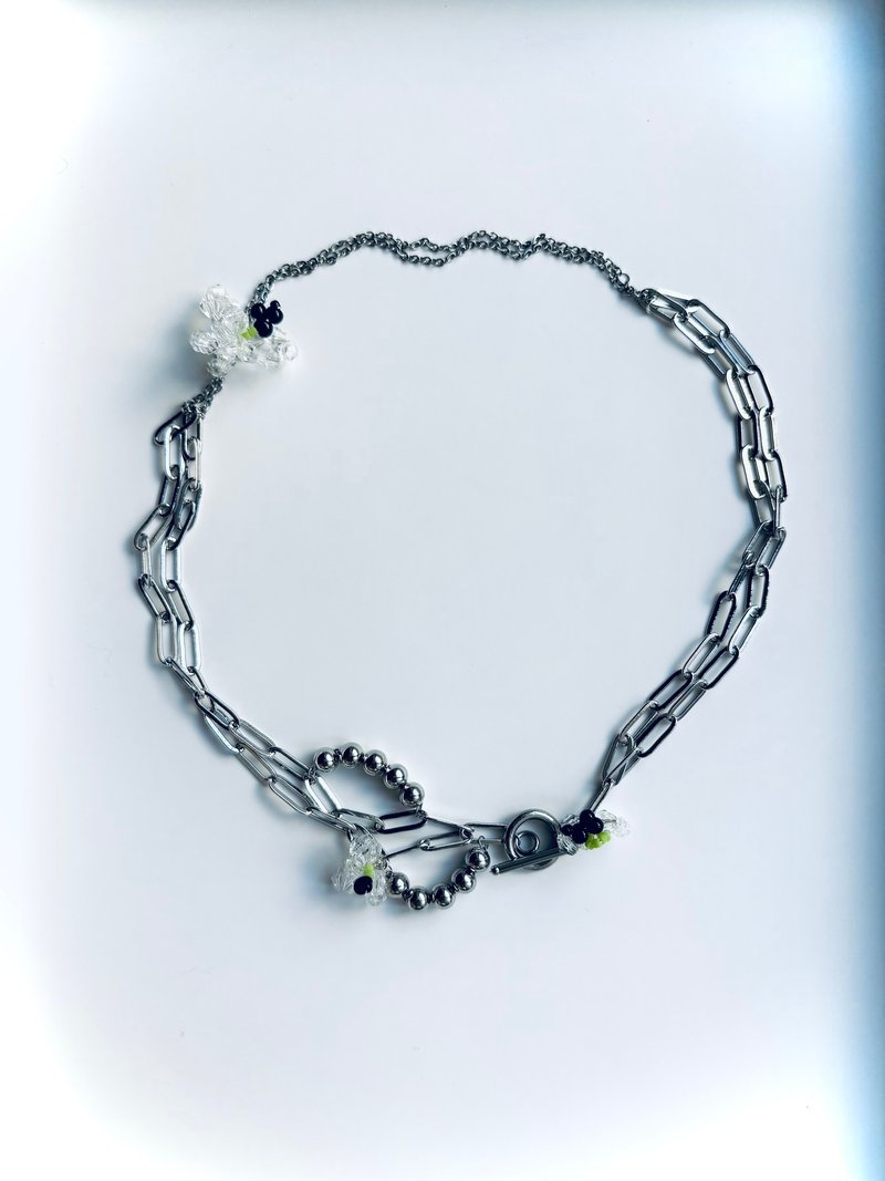 daisy lazy necklace - 項鍊 - 琉璃 透明