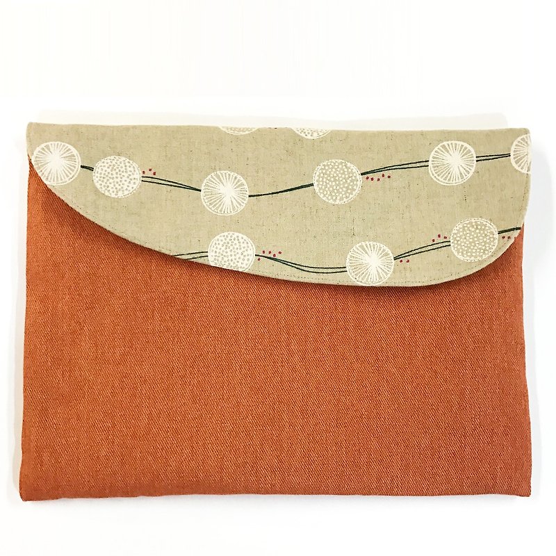 laptop bag unique japanese fabric  - เคสแท็บเล็ต - ผ้าฝ้าย/ผ้าลินิน สีส้ม