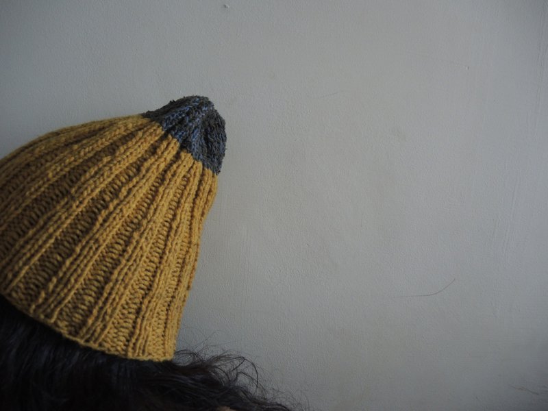 Handmade Creation_Winter Knitted Wool Hat_Mustard Yellow - Hats & Caps - Other Materials Yellow