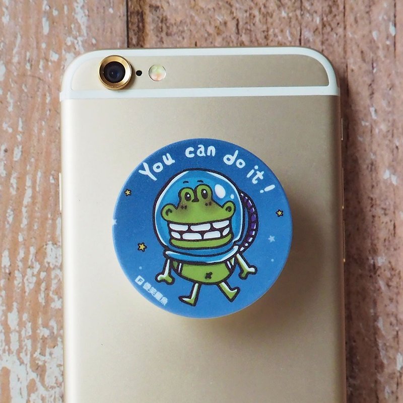 傻笑鱷魚-摺疊手機架-宇宙鱷魚 - 手機/平板支架 - 塑膠 藍色