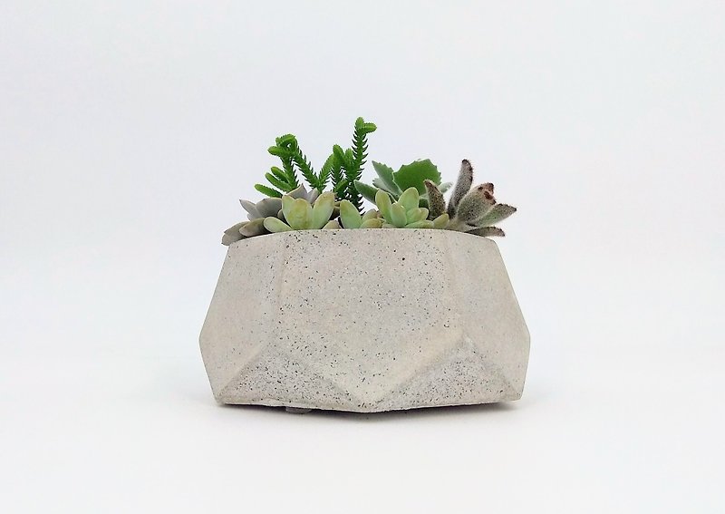 [Hexagonal pot #2] Cement flower/ Cement potted plant/ Cement planting (plants not included) - ตกแต่งต้นไม้ - ปูน สีเทา