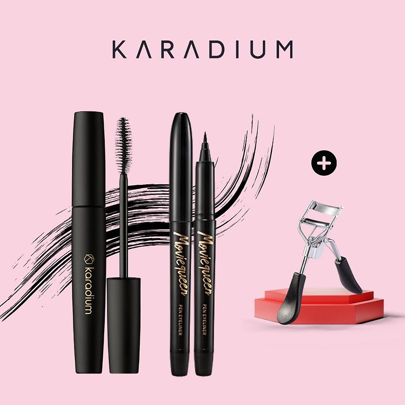[Official Flagship Store] KARADIUM Charming Big Eyes Set Electric Eye Mascara + Eyeliner Pencil of your choice - Eye Makeup - Other Materials Black