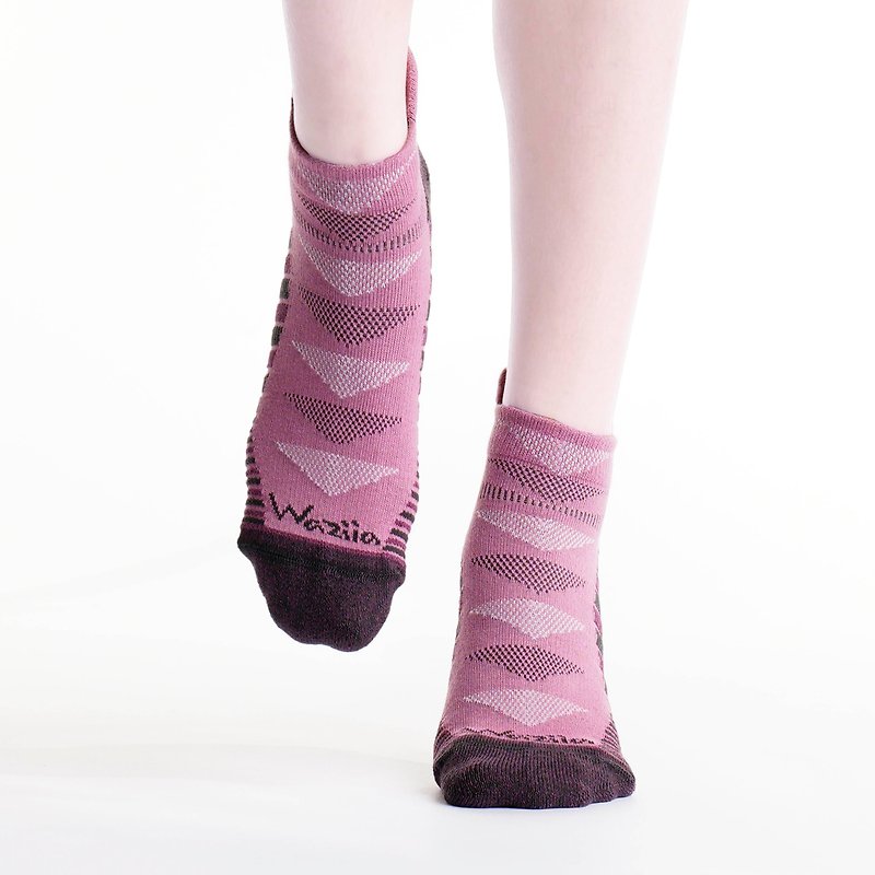 【動感Play】愛玩的風箏-機能運動輕壓除臭防滑氣墊踝襪-粉紫色 - 襪子 - 棉．麻 紫色