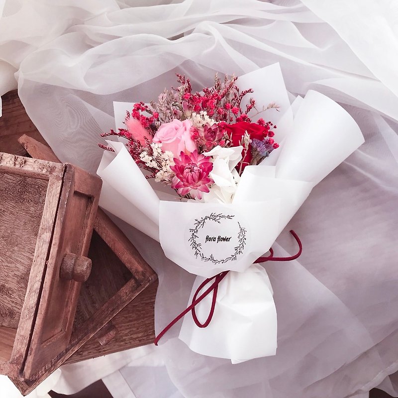 不死化乾燥ブーケ/フローラ花の花束/ブーケ/結婚式のブーケ小型/結婚/星 - 観葉植物 - 寄せ植え・花 ピンク