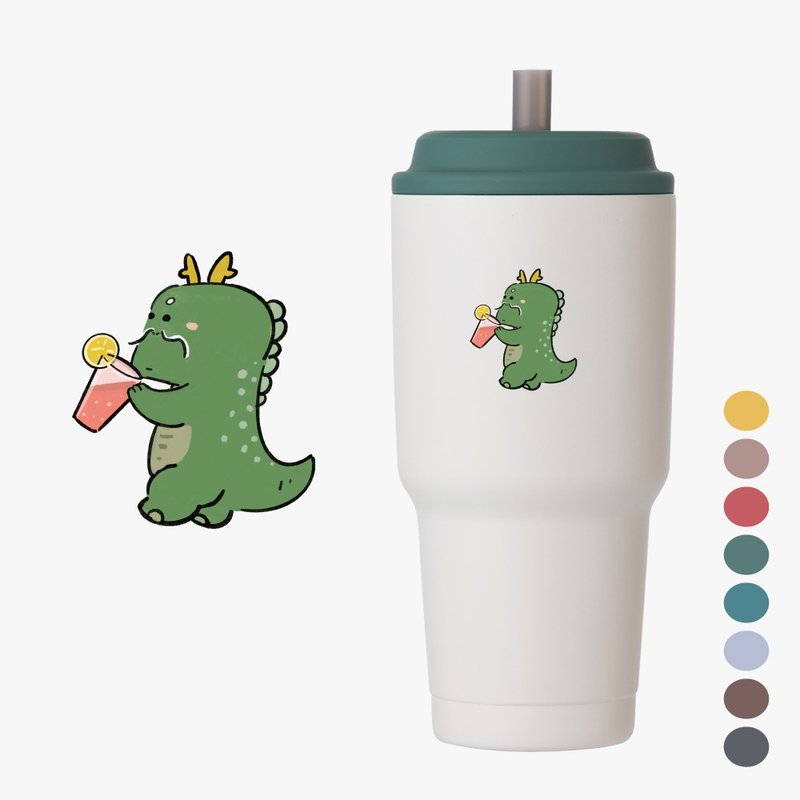 YCCT Quick Suction Cup 2nd Generation 900ml - Dragon - Instant straw environmentally friendly beverage cup/ice-preserving thermos cup - Vacuum Flasks - Stainless Steel Multicolor