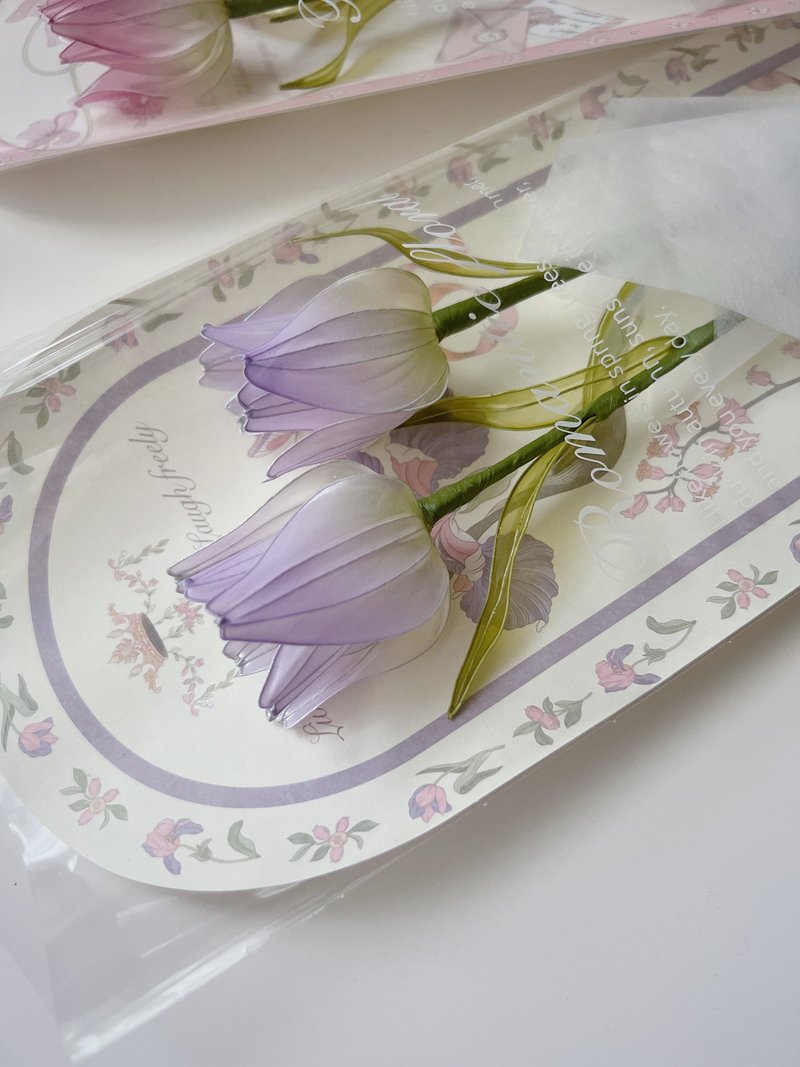 寄語花箋 紫 樹脂鬱金香花飾 - 擺飾/家飾品 - 樹脂 紫色