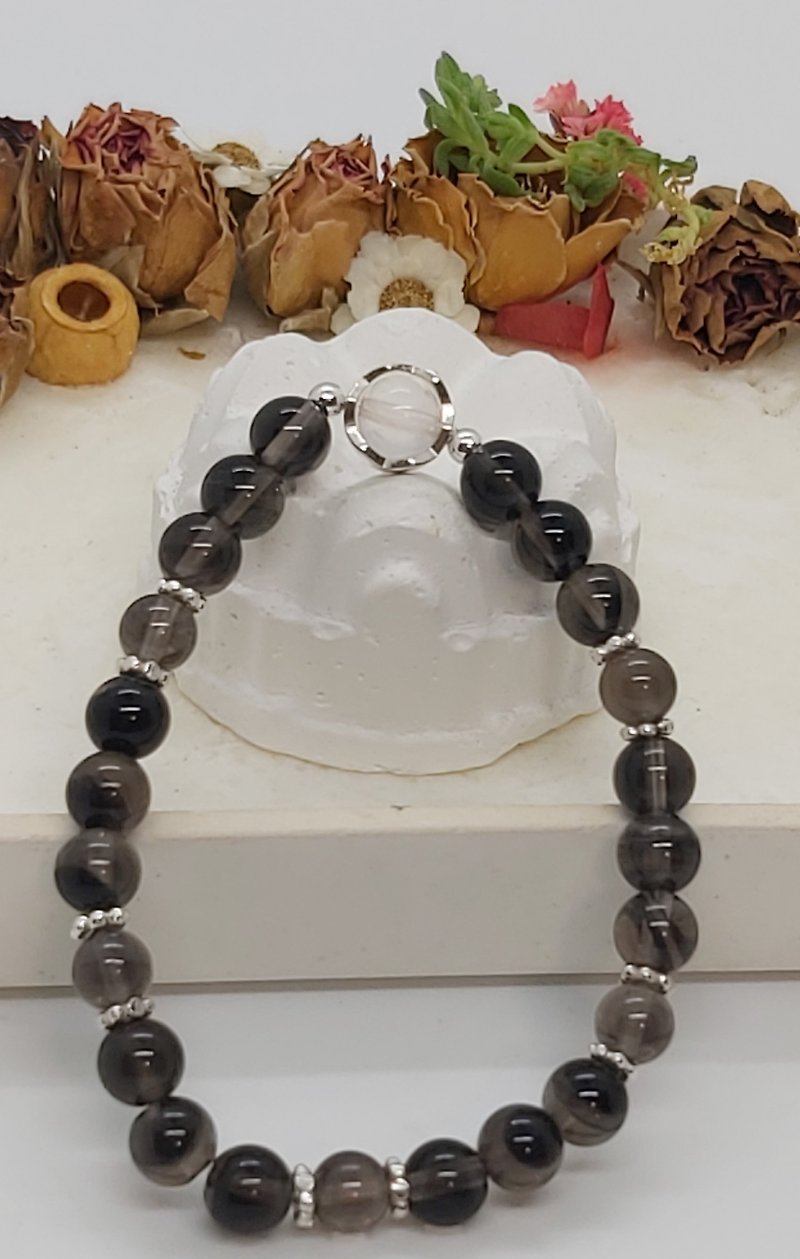 Anti-villain artifact - ice obsidian sterling silver bracelet - Bracelets - Crystal 