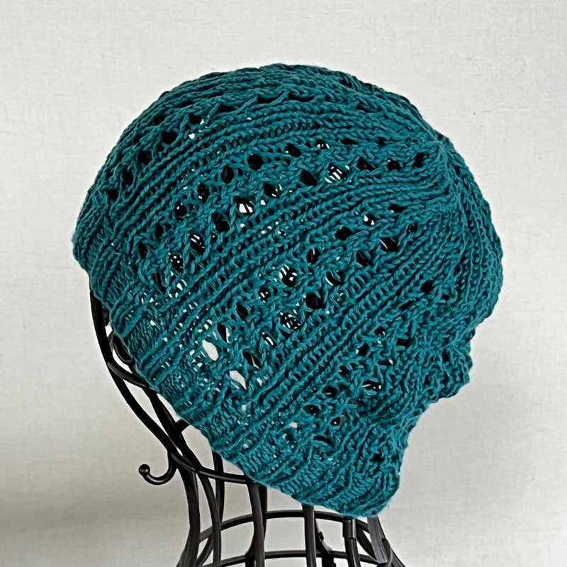 Cotton  Beanie Knit Hat - Turquoise - Hats & Caps - Cotton & Hemp Green