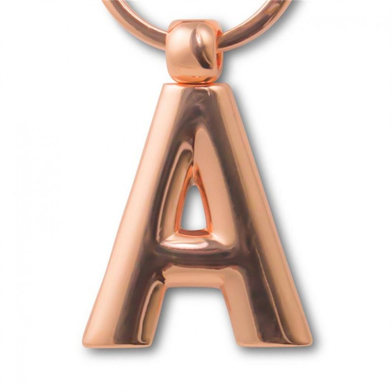 British IF cultural and creative metal letter keychain rose gold - Keychains - Other Metals Gold