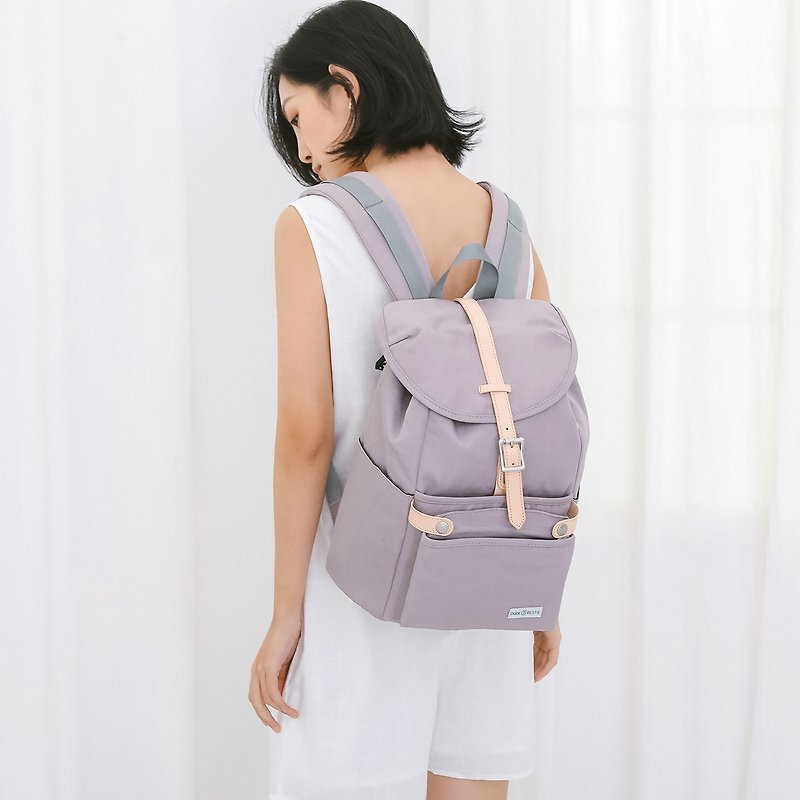 150 colors to match girls backpack and small bag travel bag dual-use Havana-Taro Purple - กระเป๋าเป้สะพายหลัง - วัสดุกันนำ้ สีม่วง