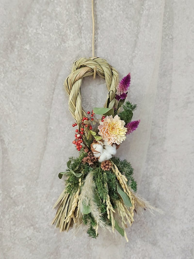 日式注連繩  現貨/快速出貨 - 乾花/永生花 - 植物．花 卡其色