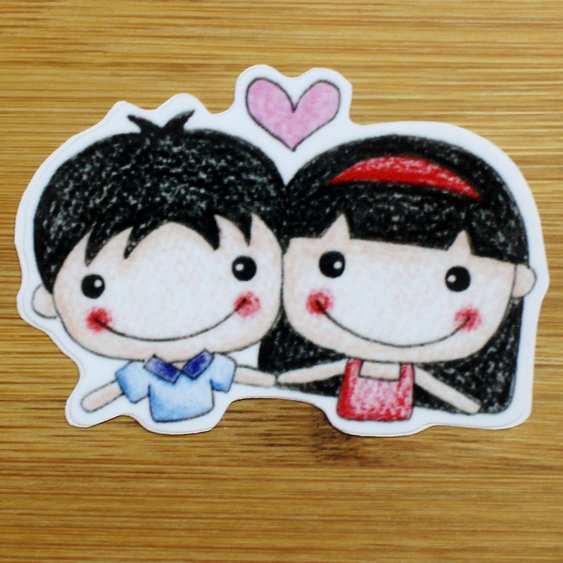 Waterproof stickers (small) _ men and women in hand - Stickers - Plastic 