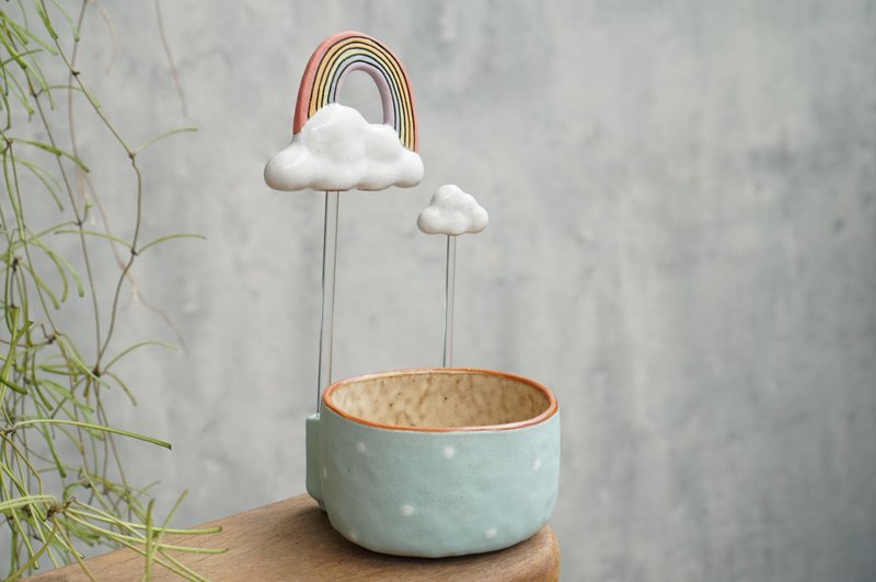 Clouds planter. - 花瓶/花器 - 陶 藍色