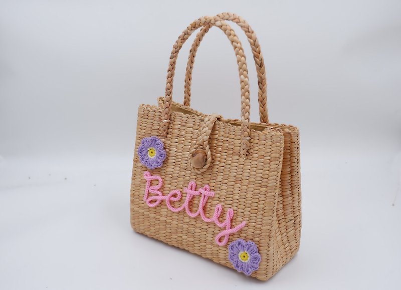Custom made gifts, woven bags, Straw tote bags, 稻草手提袋 草編包 - 手提包/手提袋 - 植物．花 