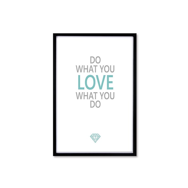 北歐風裝飾畫相框 Do What You Love 雜誌款 黑色框 63x43cm - 畫框/相架  - 木頭 藍色