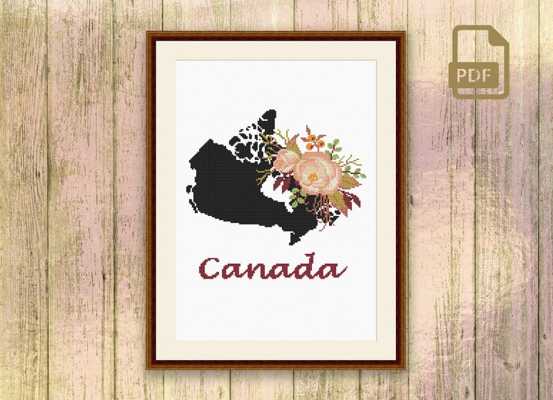 Canada Cross Stitch Pattern #mp030 - Knitting, Embroidery, Felted Wool & Sewing - Other Materials 