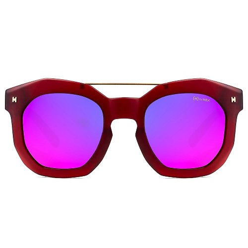 HEX Eyewear 墨鏡 | 太陽眼鏡 | 暗紅切面紫色水銀大框 | 台灣製 | 膠框眼鏡