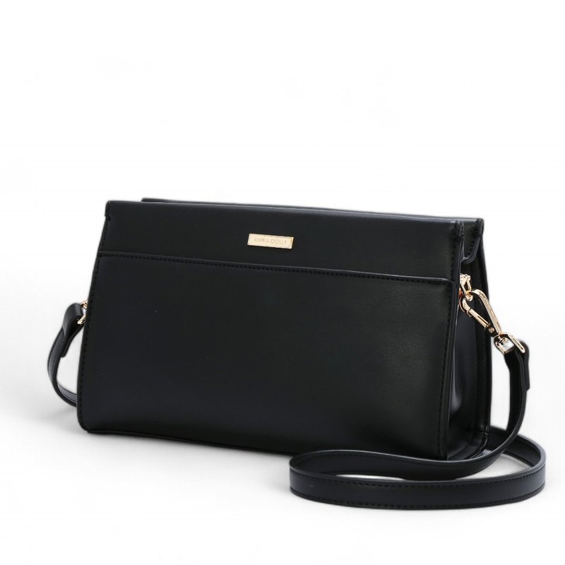 ANNA DOLLY lightweight two-tone cross-body bag black - Messenger Bags & Sling Bags - Other Materials Black