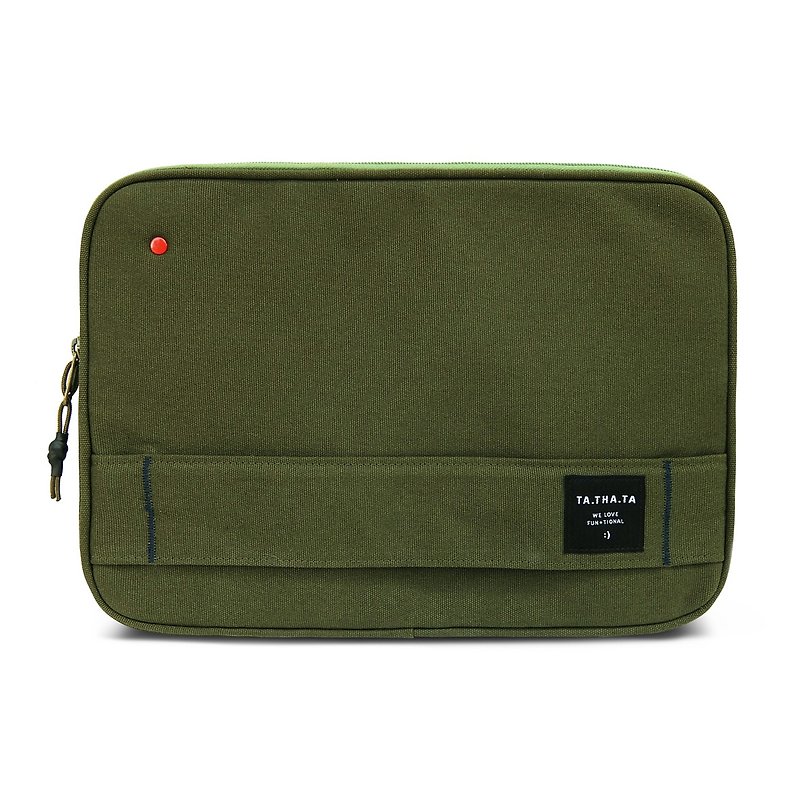 Fred wild casual laptop sleeve 13 inch - กระเป๋าแล็ปท็อป - ผ้าฝ้าย/ผ้าลินิน สีเขียว