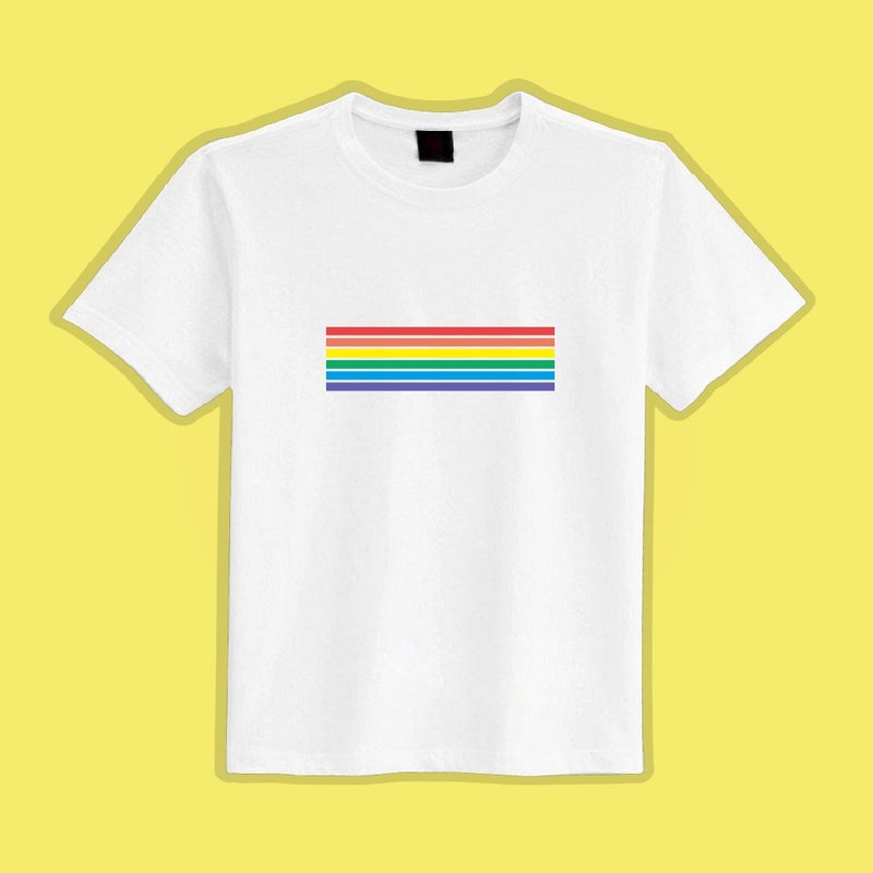 GAY PRIDE 彩虹 同志 白T 黑T 衣服 T恤 團服 童裝 短袖 上衣 白 - 男 T 恤 - 棉．麻 多色