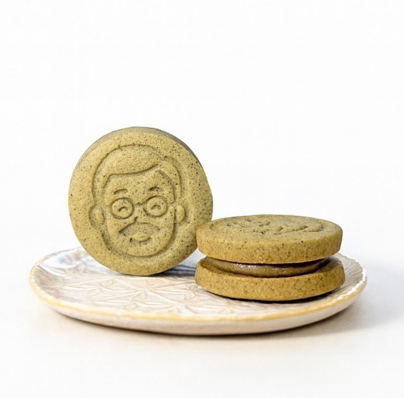 穏心茶パパQ餅 8個入り（鉄観音クッキー生地 × ほうじ茶餡） - クッキー・焼き菓子 - その他の素材 カーキ