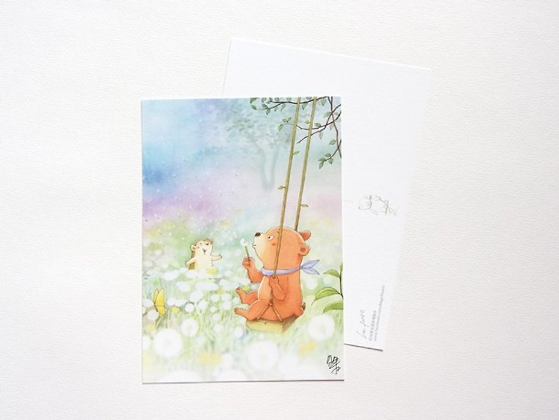 Bagels postcard illustration - Dandelion whirring ~ - Cards & Postcards - Paper White