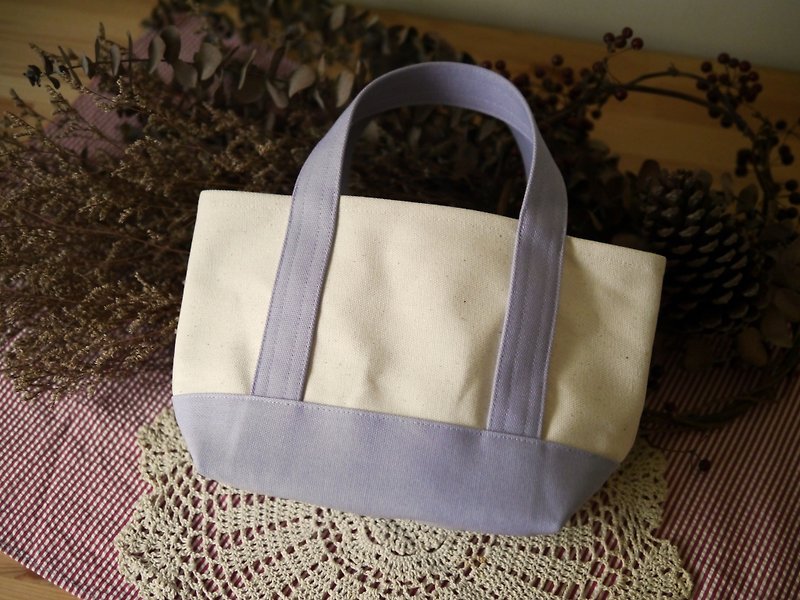 Classic Tote Bag Ssize kinari x lavender -Native White x Lavender- - กระเป๋าถือ - วัสดุอื่นๆ ขาว