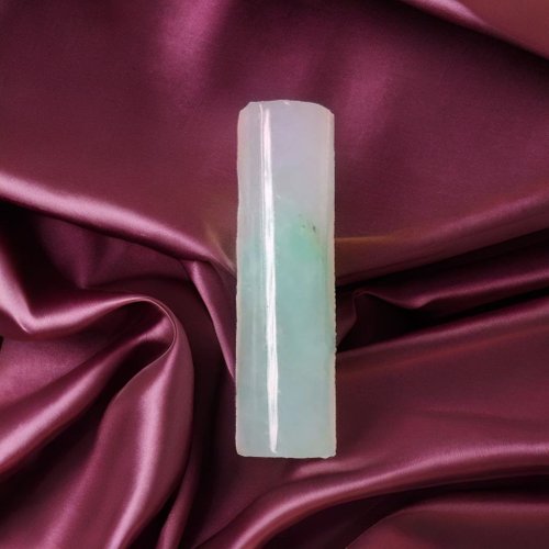 瓔珞翡翠 冰種飄綠翡翠圓玉印章 | 天然緬甸玉A貨翡翠 | 送禮