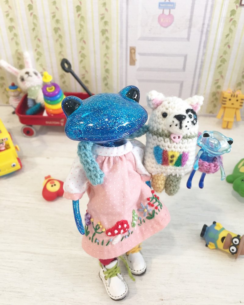 甘さはあなた次第です手作りの日本のメリノウール織り動物の小さな人形ブライスが利用可能です - チャーム - ウール 多色