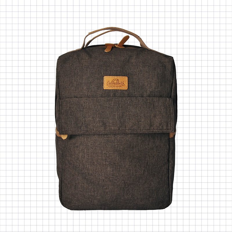 UC 方型後背包 UC-2201-BR【 台灣原創品包包品牌】 - 電腦袋 - 棉．麻 咖啡色