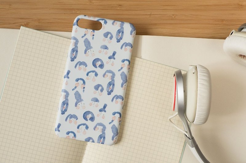 藍髮女孩手機殼 | 手機殼 iPhone 保護套 | dodolulu - 手機殼/手機套 - 塑膠 白色