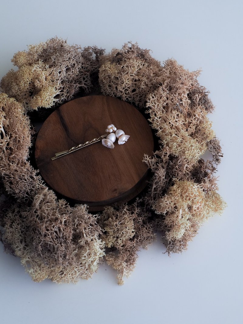 搖曳雙胞胎 髮夾 - 髮夾/髮圈 - 植物．花 白色