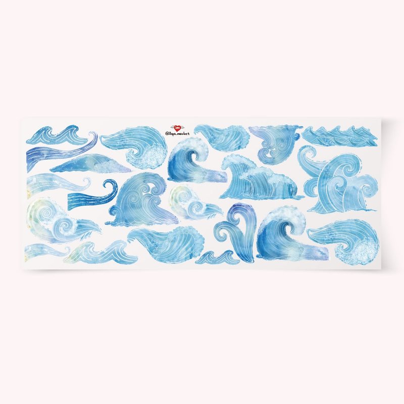 Wave Transparent Matte Stickers, 2 Sheets - 貼紙 - 其他材質 