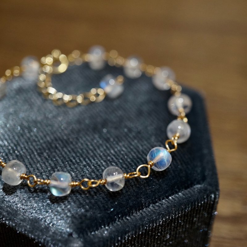 ITS-B805【Gemstone・Moonstone】natural Gemstone 14KGF bracelet. - Bracelets - Gemstone Gold