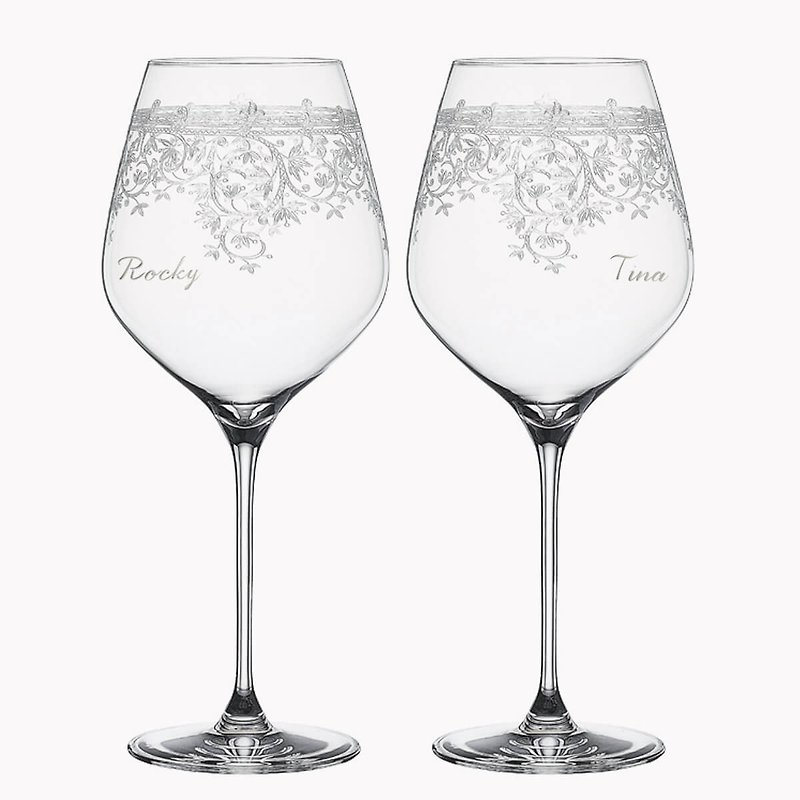 (price for one pair) 840cc [Spiegelau Wedding] German retro literary platinum crystal Burgundy pair of cups - Bar Glasses & Drinkware - Glass Transparent