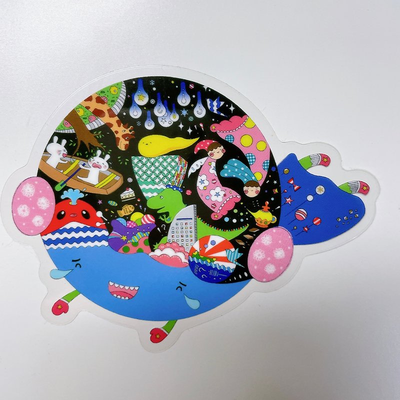 mimitofu's emotion planet No.4 alien large sticker (No.10 light up!) - Stickers - Plastic Multicolor