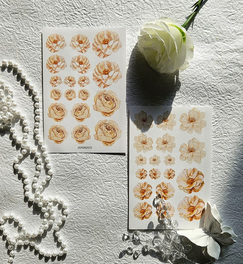 apricot flower sticker - Stickers - Paper Orange