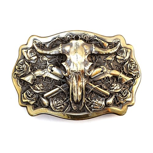 KLAMRA Buffalo soild brass belt buckle, Western american belt accessory