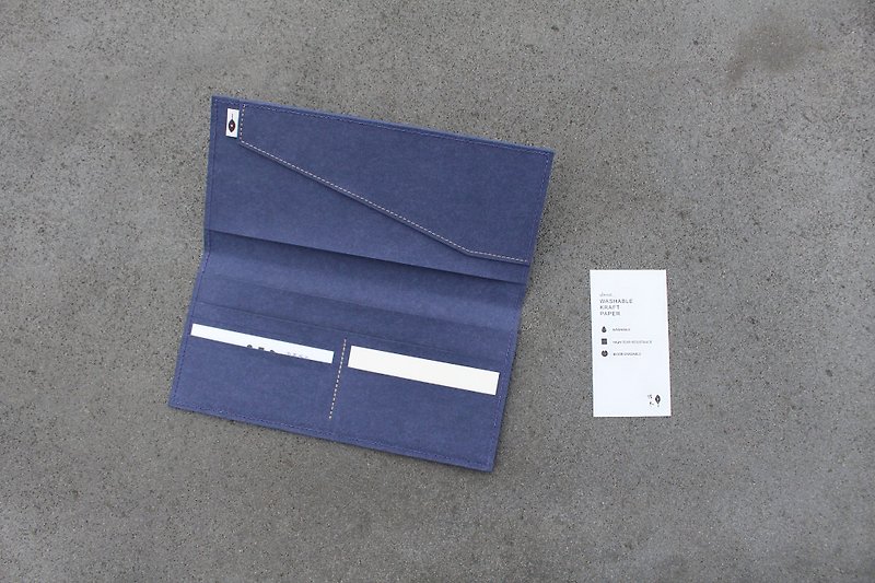 Classic Minimalist Long Clip-Morning Blue - กระเป๋าสตางค์ - กระดาษ สีน้ำเงิน