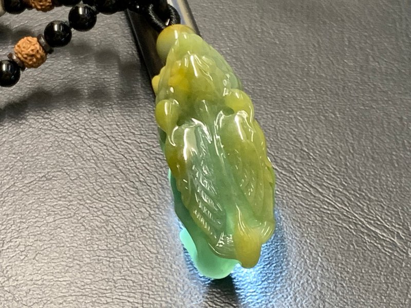 免費開光 快速出貨 天然翡翠 飛天貔貅項鍊 黑玉髓項鍊 藍水翡翠 - 項鍊 - 玉石 多色